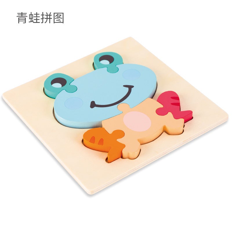 Children'S Wooden 3D Cartoon Buckle Early Education Puzzle Board Cognitive Building Blocks Educational Toys Available For - Image 1